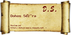 Dohos Sára névjegykártya
